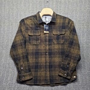 NWT Jetty Arbor Flannel Shirt Mens XXL Black Gold Plaid Button Up Workwear Surf
